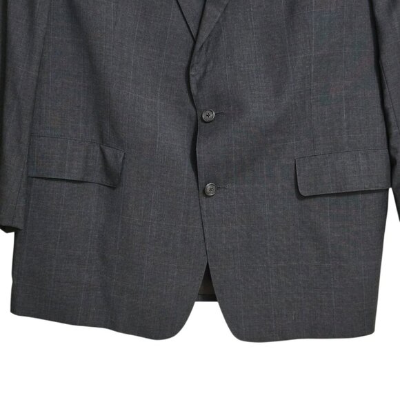 Brooks Brothers Gray Windowpane Single Breasted Wool Blazer Sz 45R - Picture 3 of 13